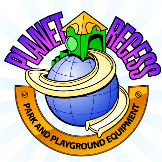 planet recess park playground equipment square logo