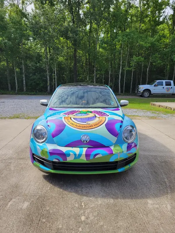 planet recess park playground equipment wrapped vw bug