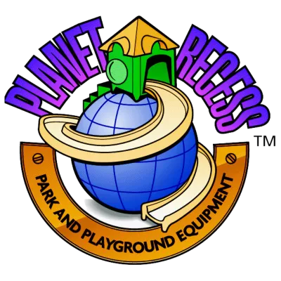 planet recess playground equipment square logo